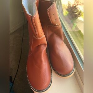 Fleece Lined Brown Leather Boots